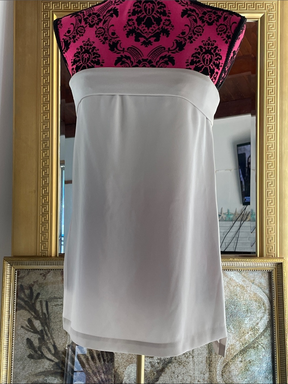 BCBGMaxAzria Ivory Strapless Blouse
